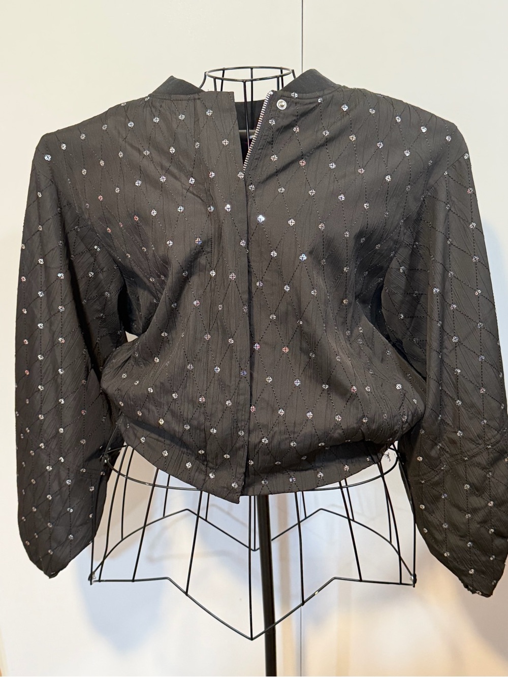 Dolce Cabo Embellished Sequin - Statement Piece - Dolman Sleeve Bomber Jacket L - Picture 2 of 4